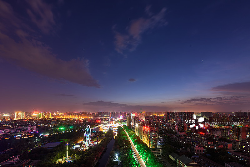 河南郑州城市夜景图片素材