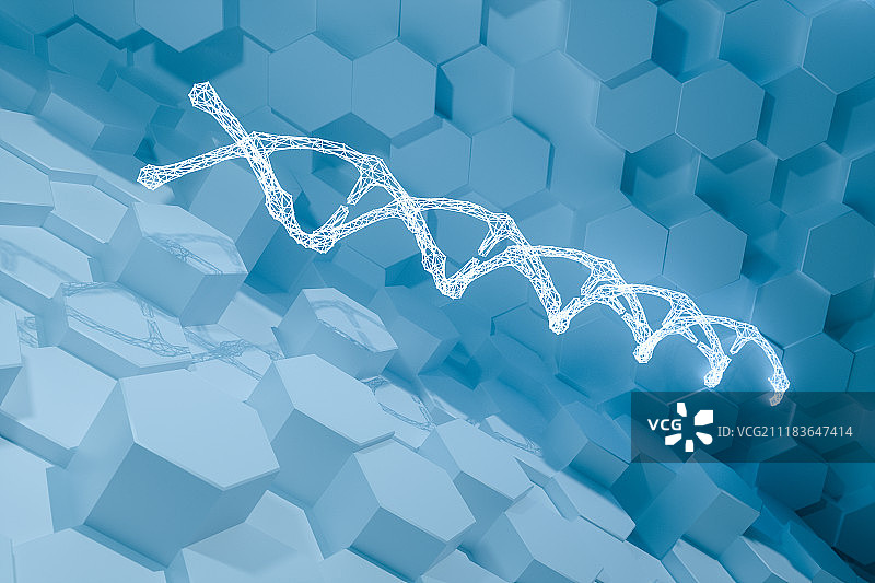 DNA与蓝色科技背景图片素材