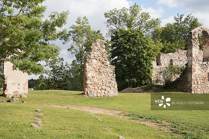 杜贝莱骑士城堡的古代废墟图片素材