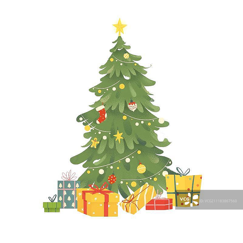 圣诞树和礼物图片素材