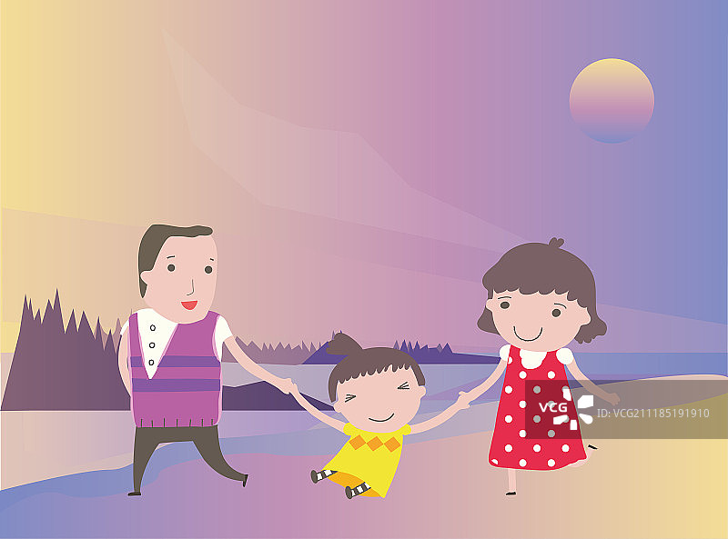 幸福家庭插画图片素材