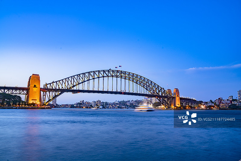 悉尼海港大桥夜景图片素材