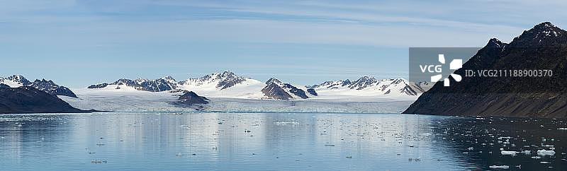 利利胡克冰川，利利胡克峡湾，斯匹次卑尔根岛，斯瓦尔巴特群岛，挪威，欧洲图片素材