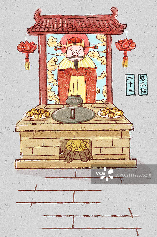 中国风春节厨房背景图片素材