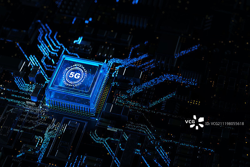 3D芯片 5G 信号图片素材