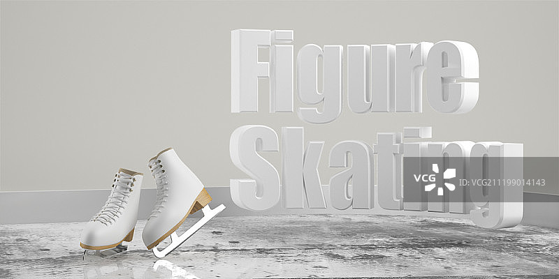 花样滑冰的3D插图图片素材