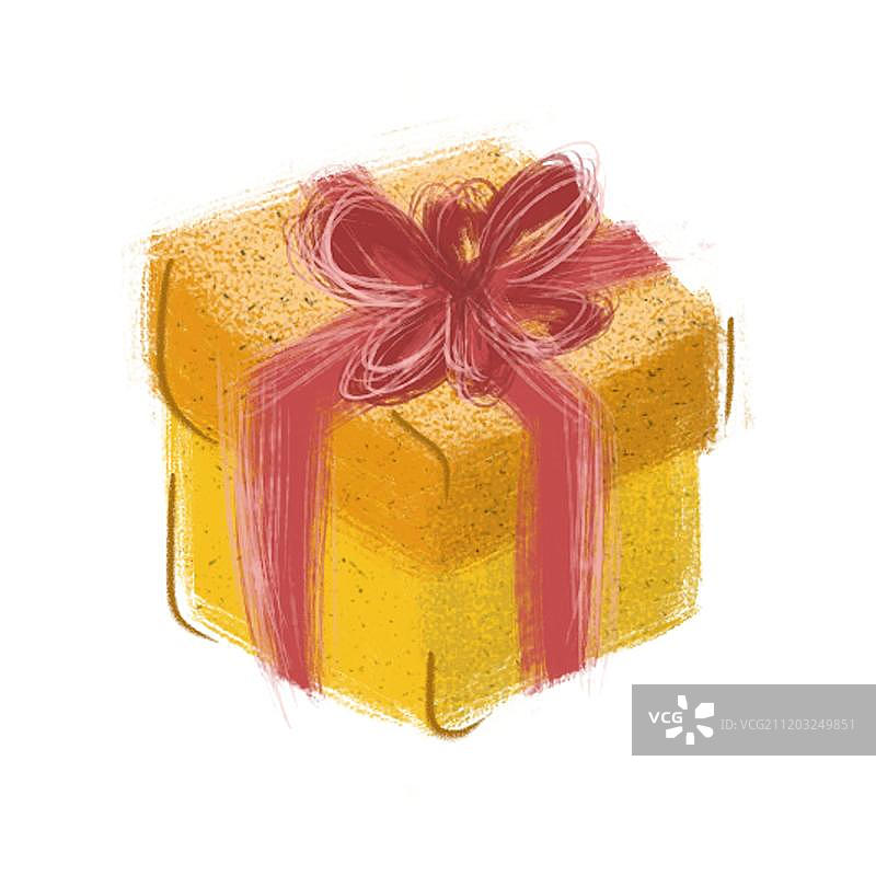 黄色包装的礼物盒图片素材