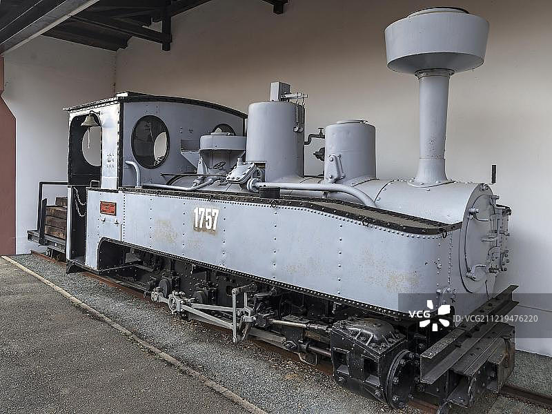 窄轨蒸汽机车1775，用于军队货物在第一次世界大战，建于1917年，在一个前火车站，德国巴伐利亚Neuenmarkt，德国巴伐利亚，德国，欧洲巴伐利亚图片素材