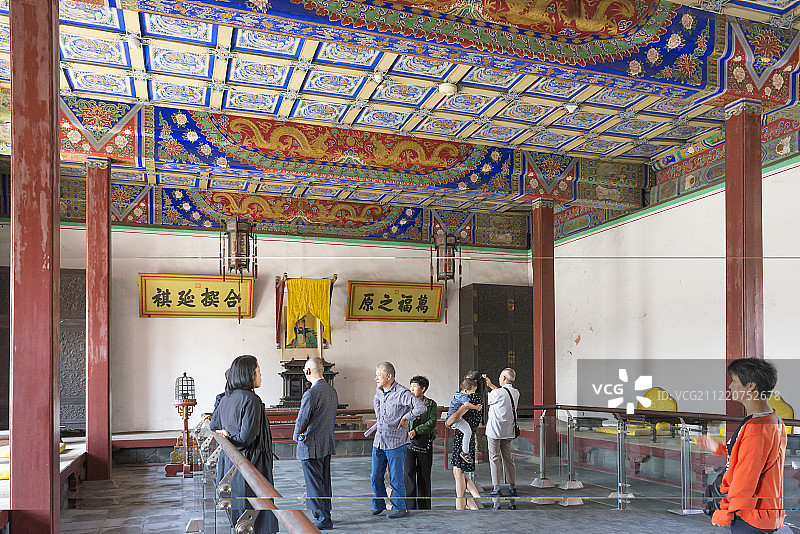 清宁宫，阿巴海和他的嫔妃的寝宫(皇太极)，前皇宫的早期满族领导的清朝沈阳(沈阳故宫奉天宫)，建于1625年，辽宁，中国图片素材