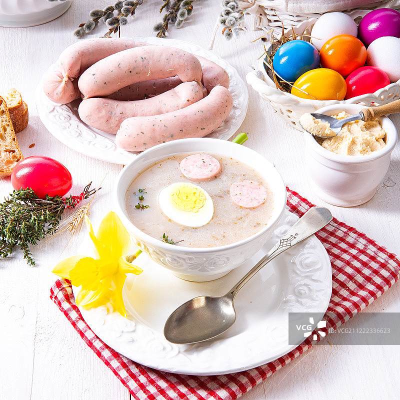 波兰风味Zurek美味复活节汤图片素材