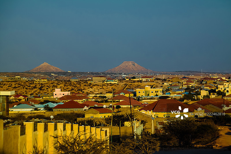 鸟瞰图哈尔格萨，索马里兰最大的城市索马里图片素材