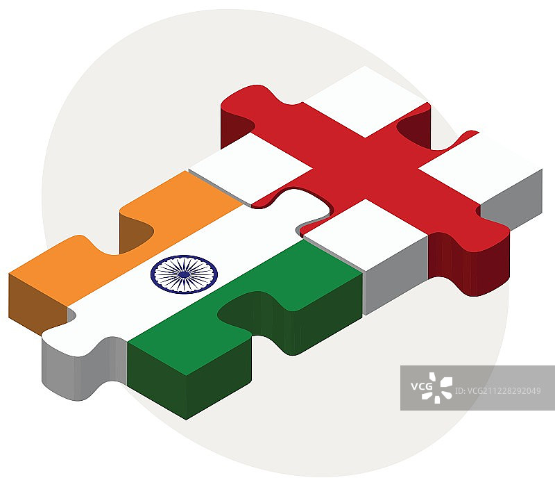 印度和英国国旗的拼图图片素材