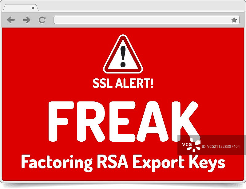FREAK -保理RSA出口密钥安全-警告在简单的o图片素材