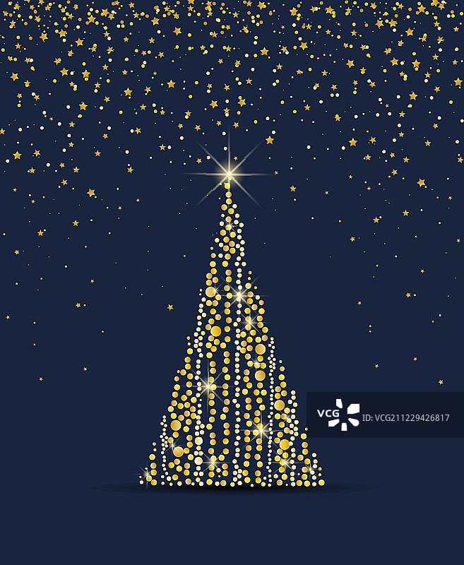 金色的圣诞树图片素材