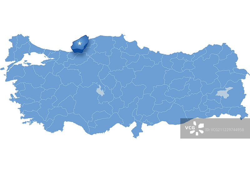 土耳其地图，宗古尔达克图片素材