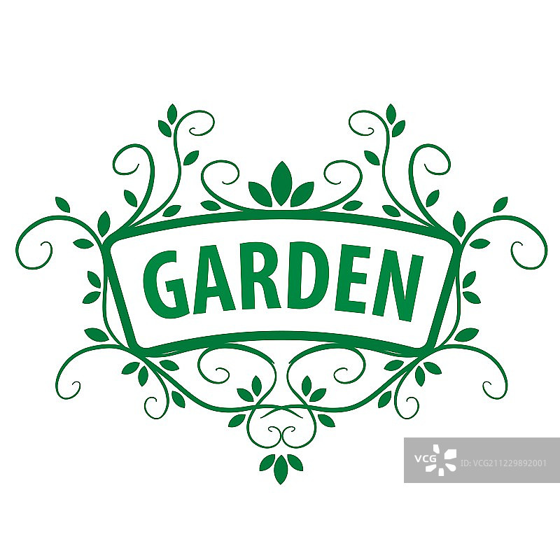绿色向量标志装饰从植物为花园图片素材