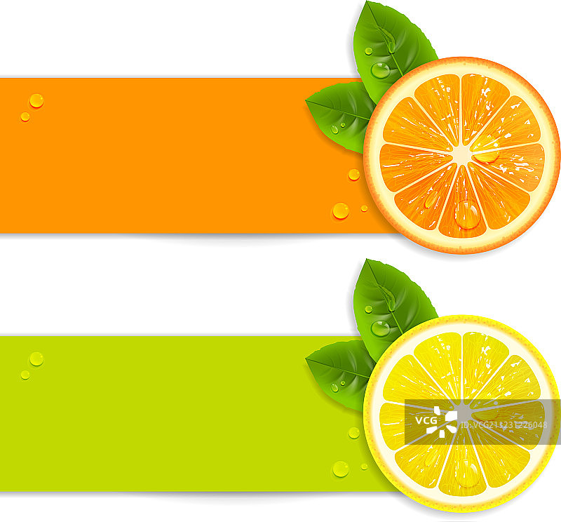 橙色和柠檬的横幅图片素材