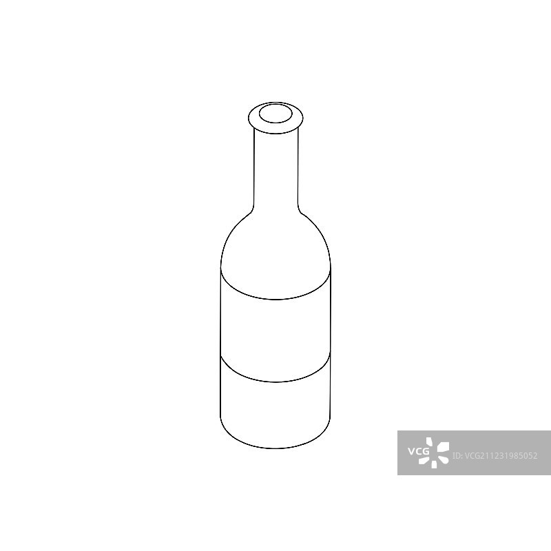 啤酒瓶图标等距3d风格图片素材