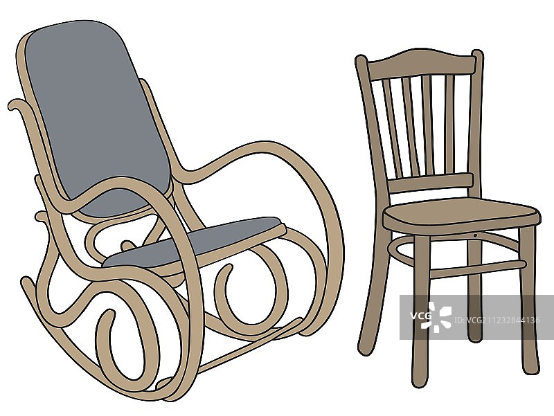 经典的木制摇椅图片素材