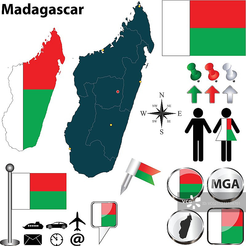 马达加斯加的地图图片素材