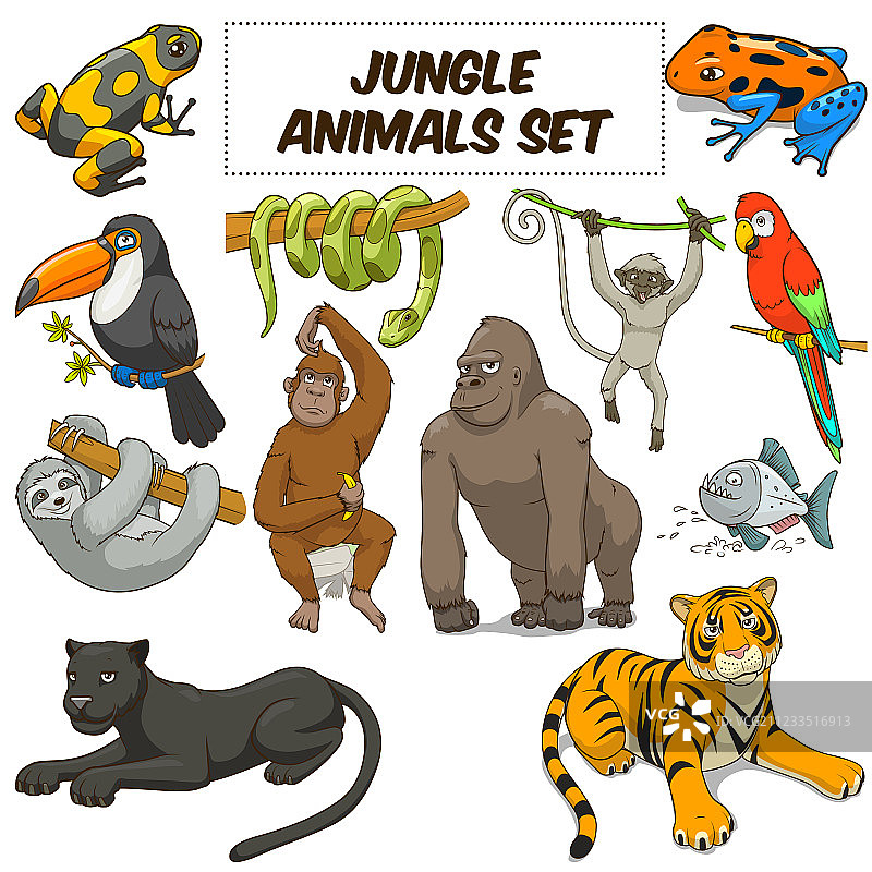 卡通丛林动物设定图片素材