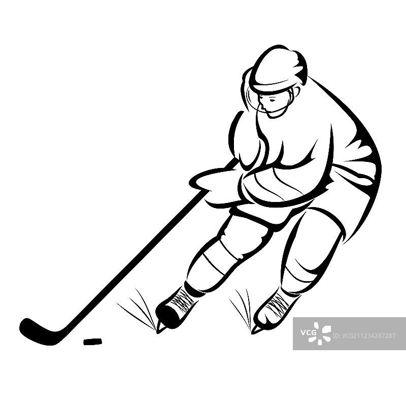 冰球运动员的画法图片