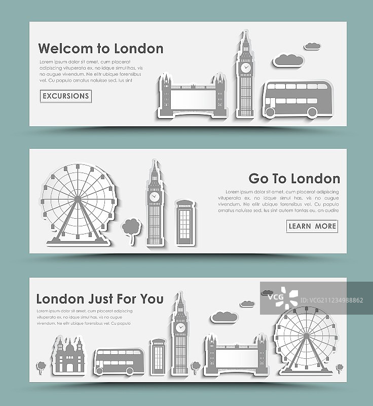 伦敦旅游横幅模板图片素材