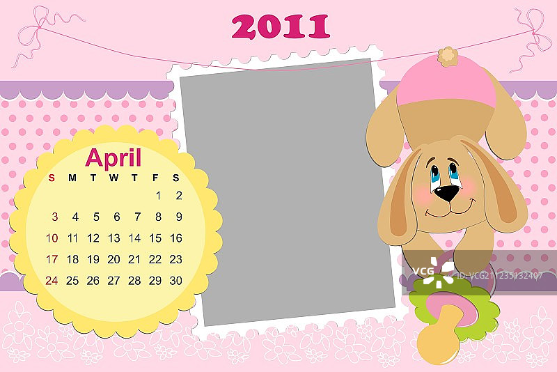 婴儿月历2011年4月图片素材