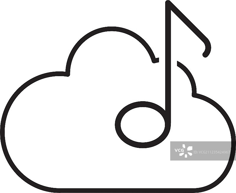 音乐音符云旋律声音图标图形图片素材