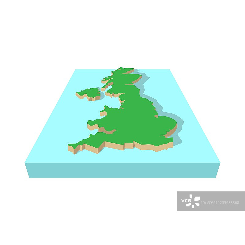 英国地图图标卡通风格图片素材