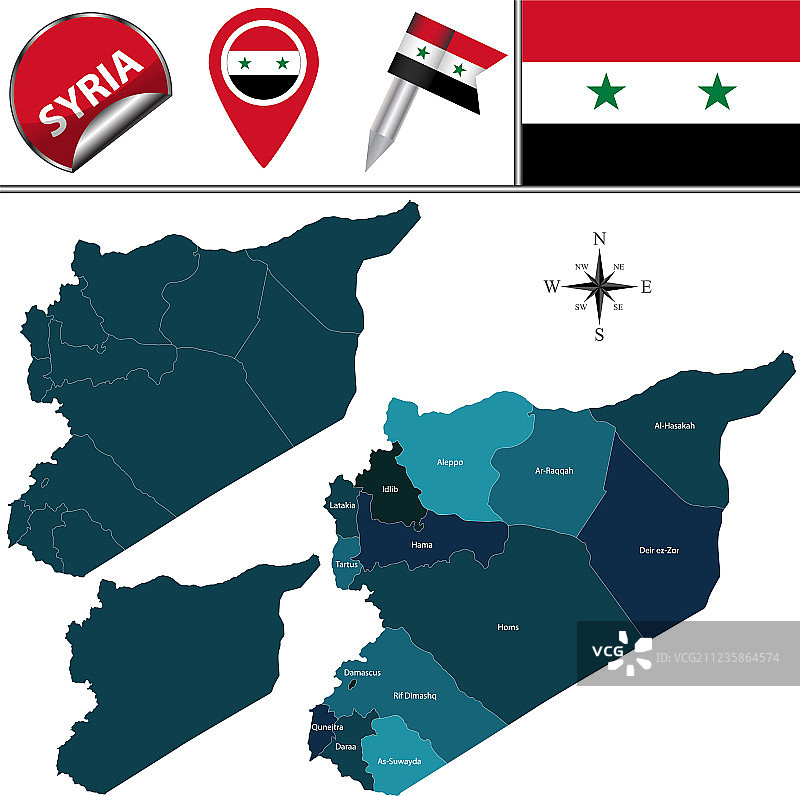 叙利亚地图，命名师图片素材