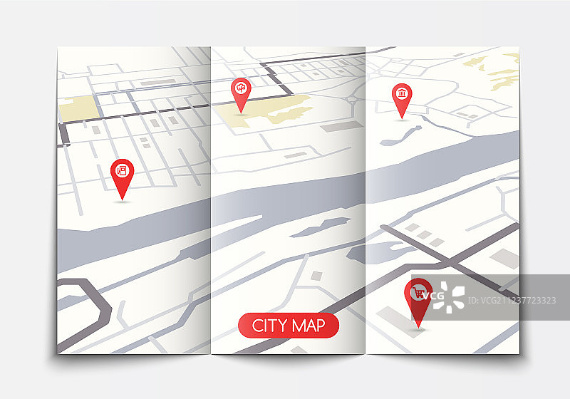 开放纸质城市地图图片素材
