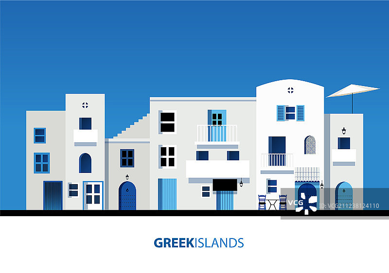 希腊群岛，典型的希腊岛屿图片素材