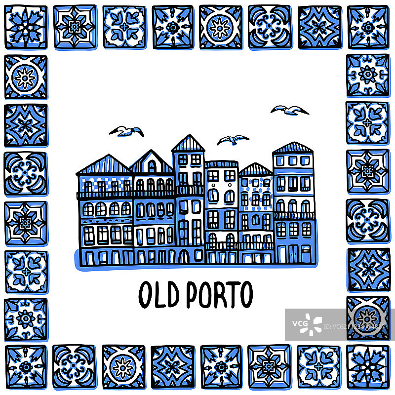 葡萄牙地标设置老波尔图景观图片素材