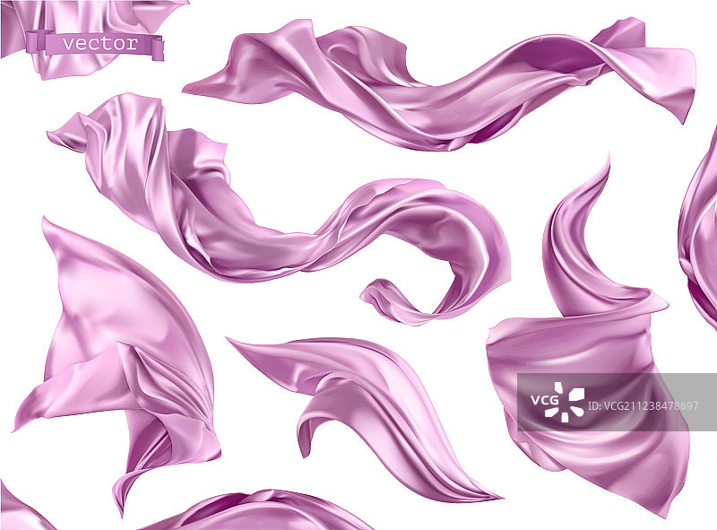 紫色窗帘织物3d逼真的设置图片素材