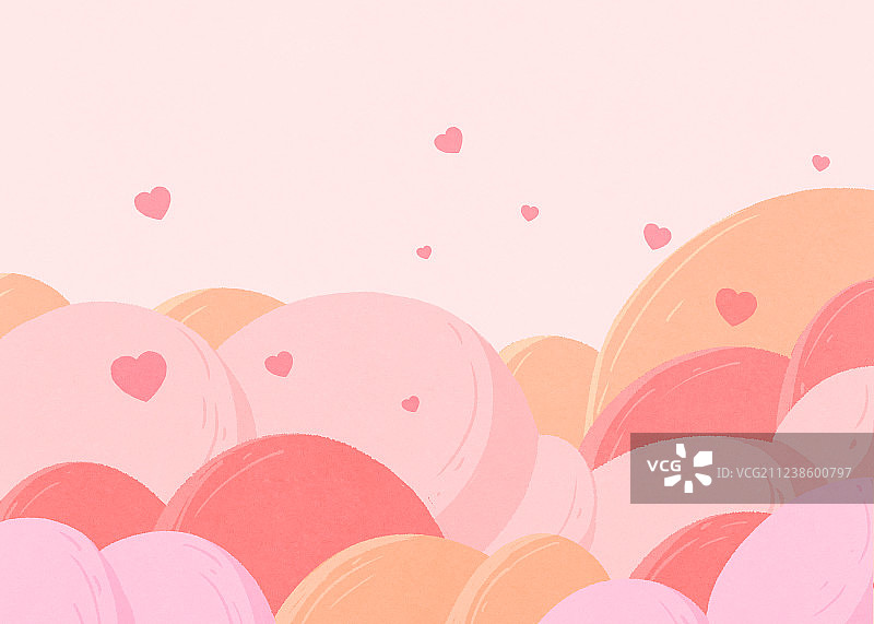 粉色图形的温馨插画背景2图片素材