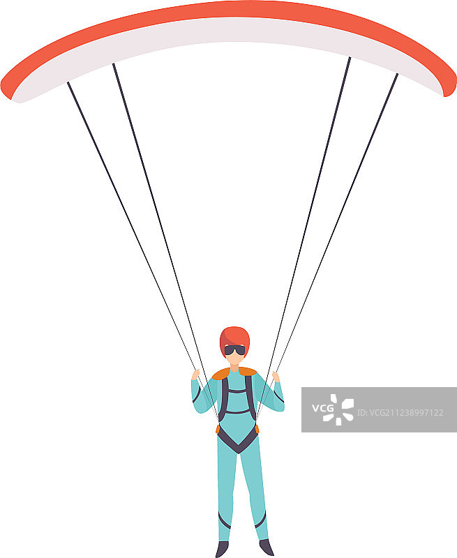 跳伞者用降落伞飞行的极限运动图片素材