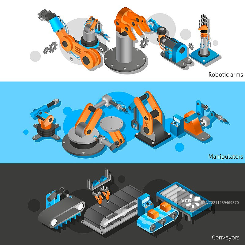 工业机器人横幅套装图片素材