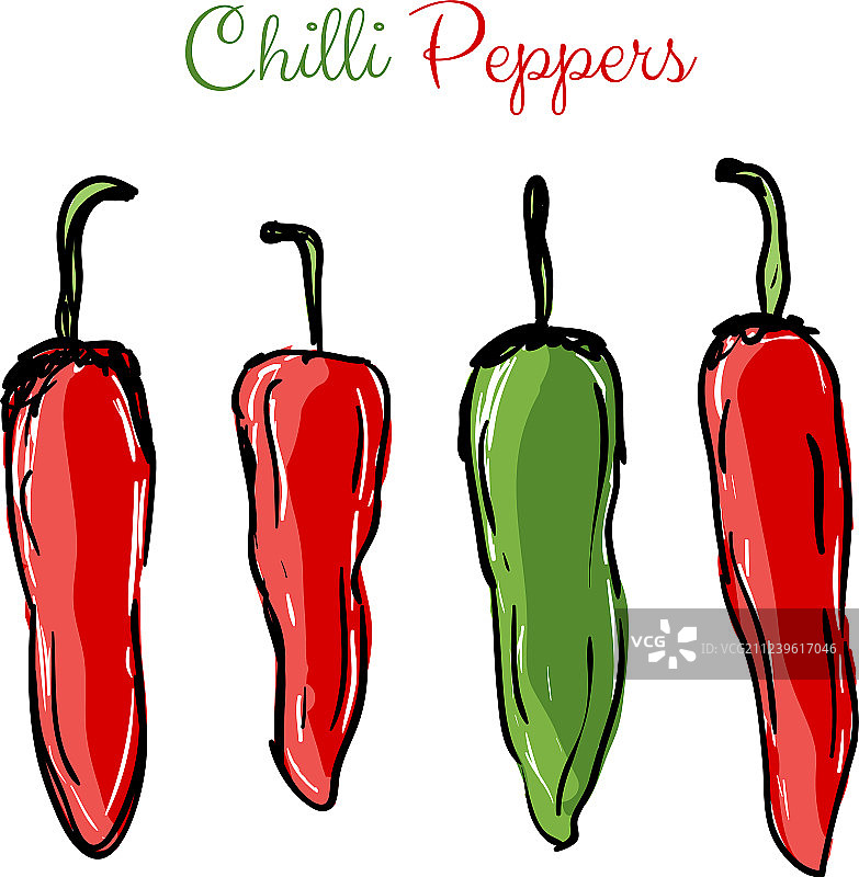 辣椒是红色和绿色的图片素材