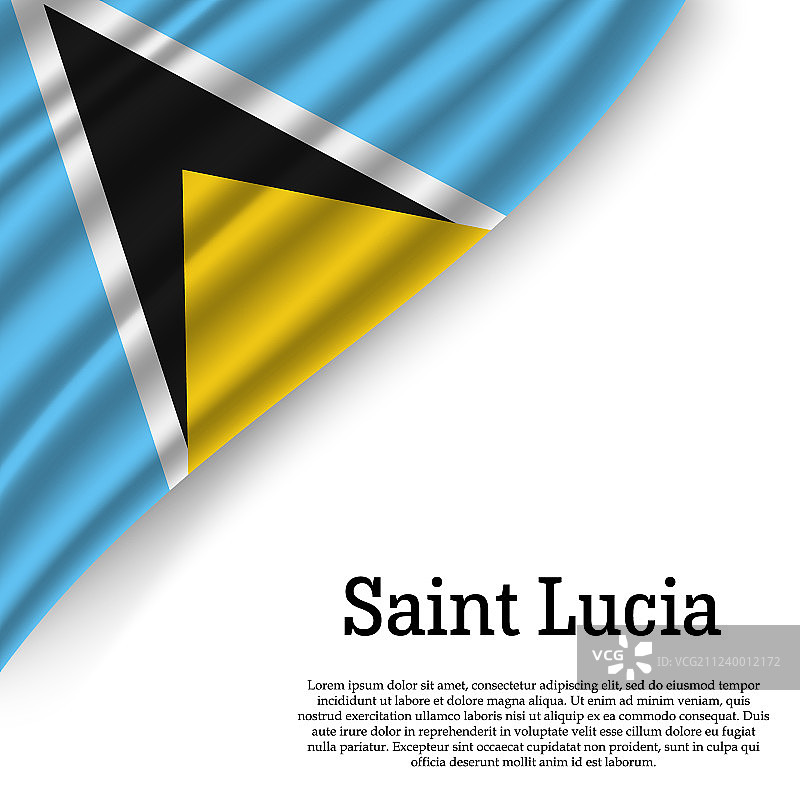 飘扬着圣卢西亚的旗帜图片素材