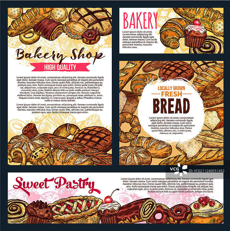 面包和糕点产品面包店图片素材