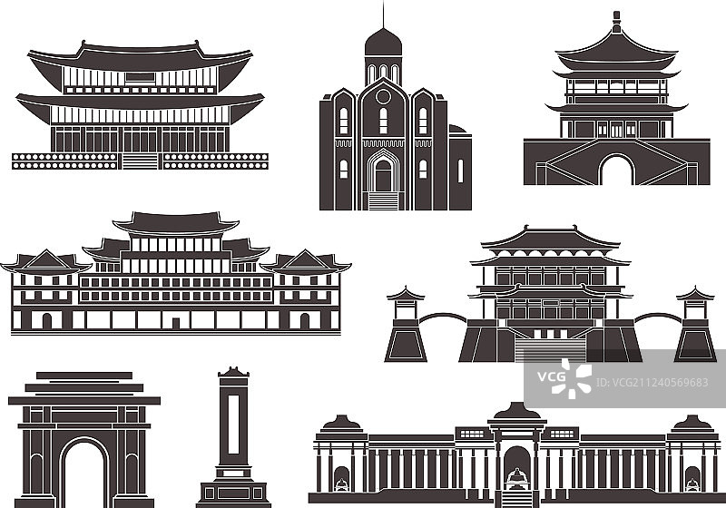 东亚孤立了亚洲的建筑图片素材
