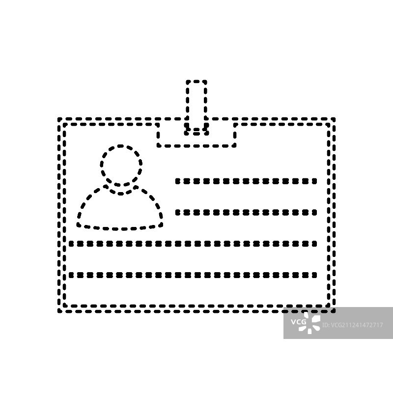 身份证标志黑色虚线图标上的白色图片素材