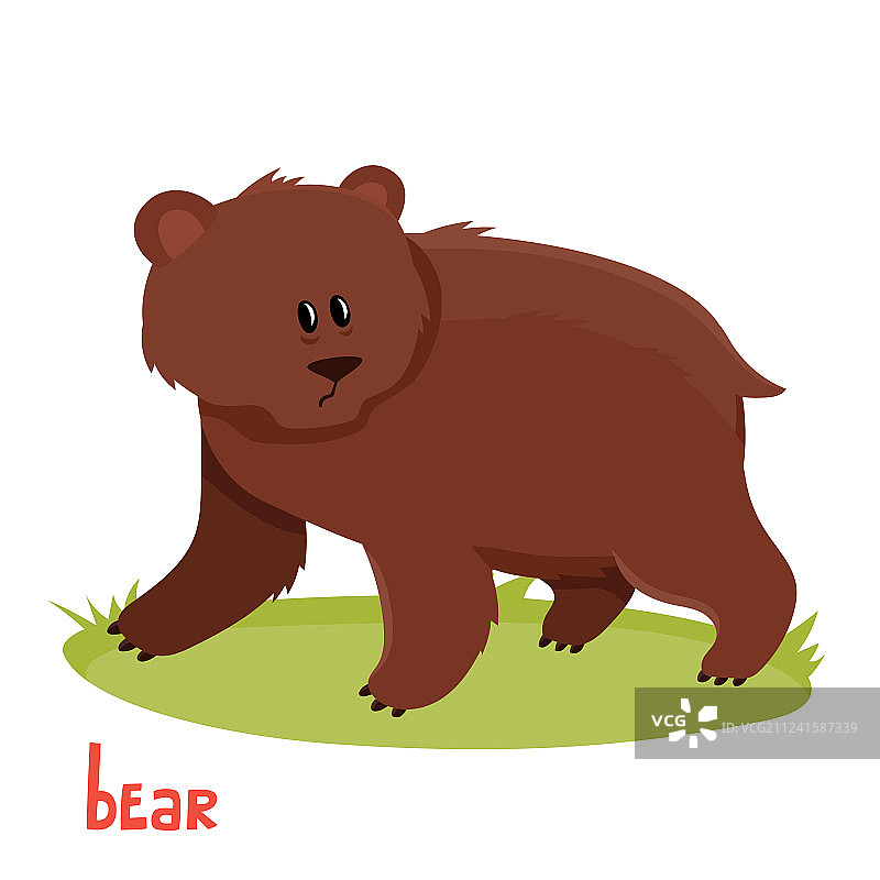 可爱的棕熊卡通风格图片素材
