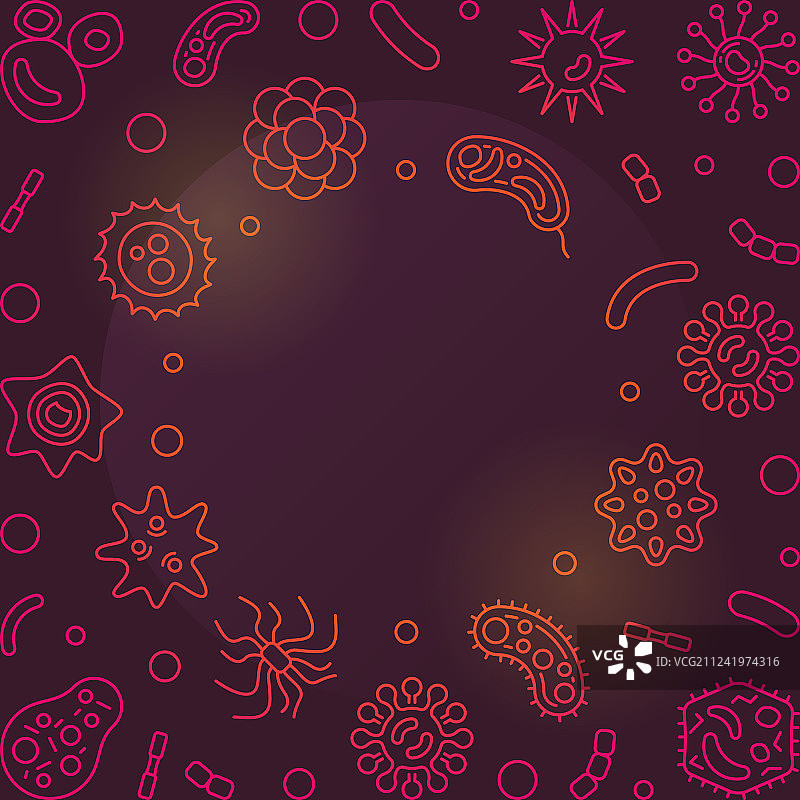 细菌暗红色背景-框中图片素材