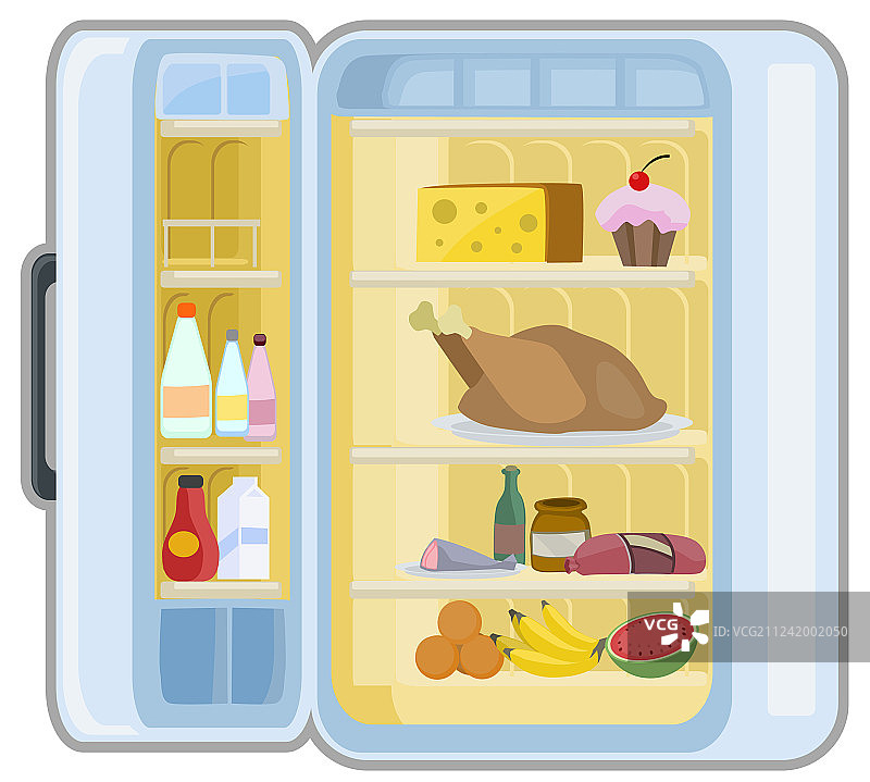 食品冰箱卡通图片素材