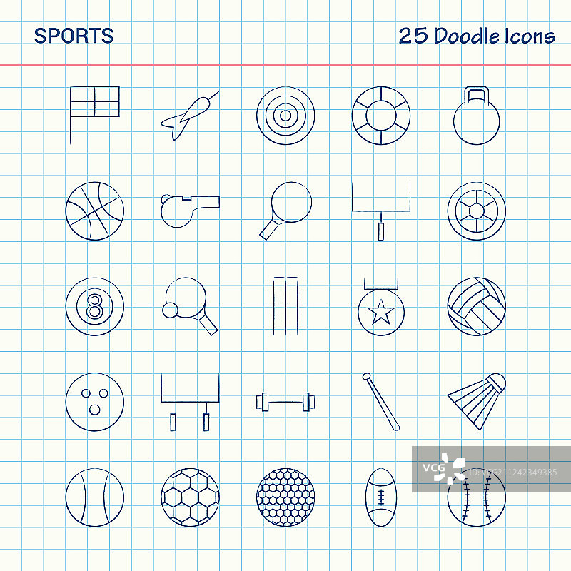 体育25图标手绘商业图标图片素材