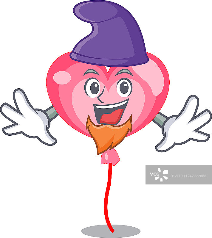 小精灵气球心人物卡通图片素材