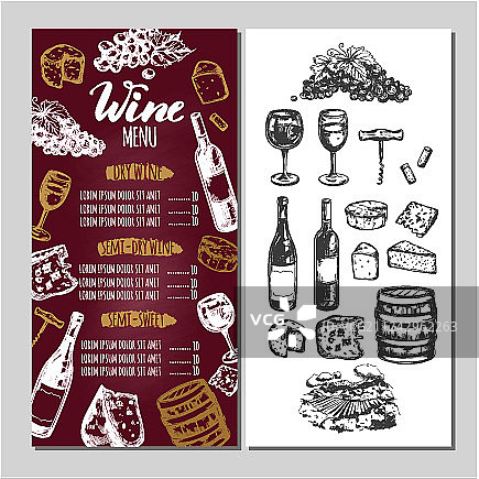 葡萄酒餐厅菜单4图片素材