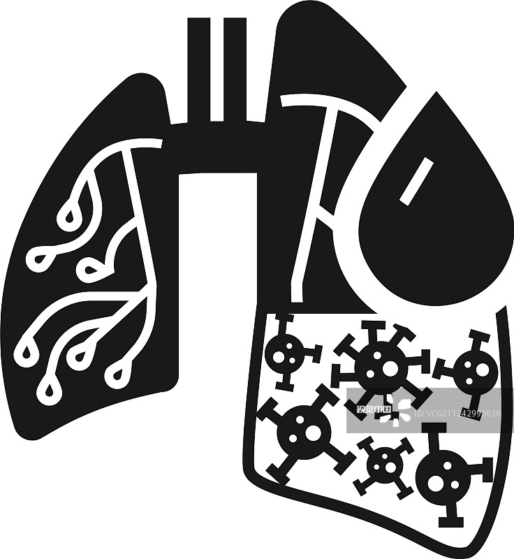 肺炎病毒肺部图标简约风格图片素材